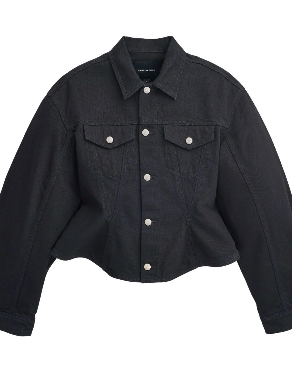 Marc Jacobs Black Peplum-Style Denim Jacket - Picture 4 of 6